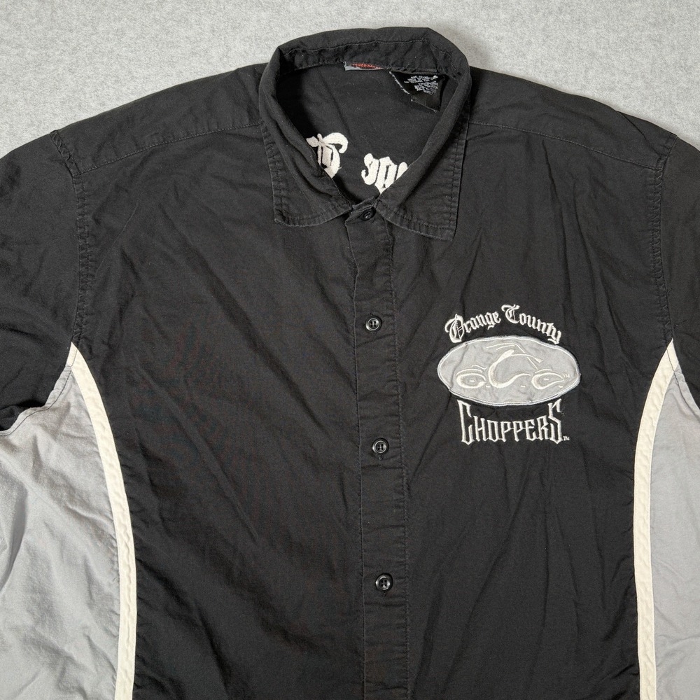 Vintage Orange County Choppers Mens XL Garage Shirt Black Button Up Bowler Biker - Picture 4 of 9